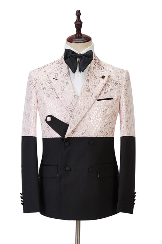 Classy Peaked Lapel Slim Fit Bespoke Men's Prom Suits Online-Ballbella