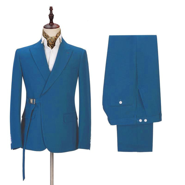 Classy Peaked Lapel Slim Fit Prom Outfits-Ballbella