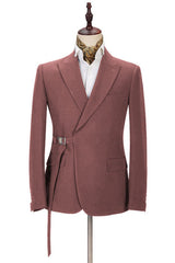 Classy Peaked Lapel Two Pieces Prom Outfits for Men-Ballbella