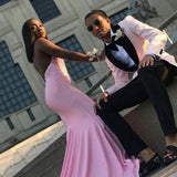 Classy Pink Jacquard Men Suit One Button Prom Suit with Shawl Lapel-Ballbella