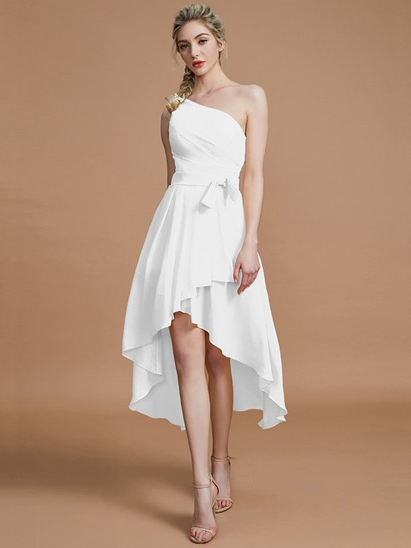 Classy Sleeveless One Shoulders Layers Asymmetrical Chiffon Bridesmaid Dresses Classy Sleeveless One Shoulders Layers Asymmetrical Chiffon Bridesmaid Dresses