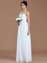 Classy Sleeveless One Shoulders Ruched Chiffon Bridesmaid Dresses-Ballbella