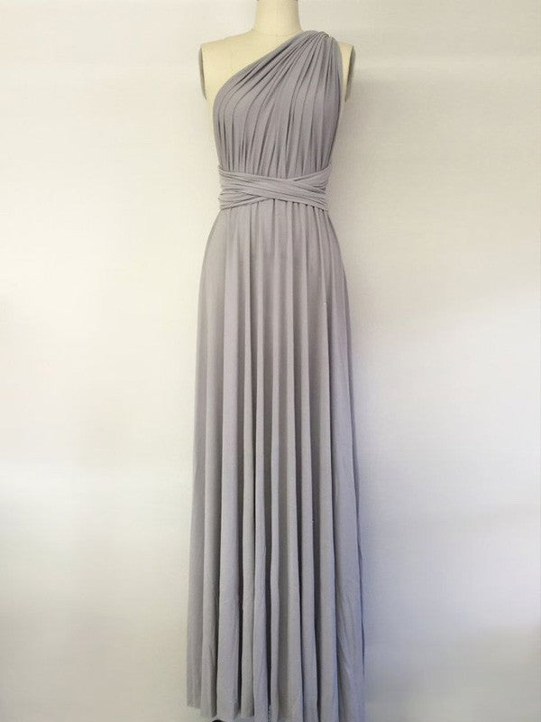 Classy Sleeveless One Shoulders Spandex Bridesmaid Dresses-Ballbella