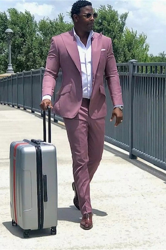 Classy Slim Fit Peaked Lapel Newest Men Suits Online-Ballbella