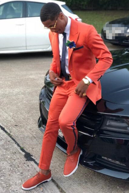Classy Two Pieces Peaked Lapel Men's Prom Suits-Ballbella
