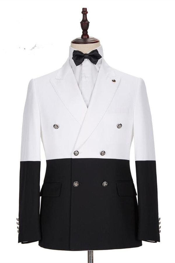 Classy White and Black Double Breasted Men Suits Online
