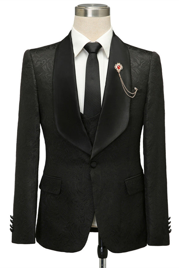 Ballbella is your ultimate source for Custom design Black Jacquard Shawl Lapel Wedding Suits. Our Black Shawl Lapel men suits come in Bespoke styles &amp; colors with high quality and free shipping.