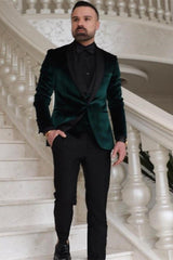 Discover the very best Dark Green Velvet Three Pieces Fashion Shawl Lapel Wedding Groom Suits for work,prom and wedding occasions at ballbella. Custom made Dark Green Shawl Lapel mens suits with high quality.
