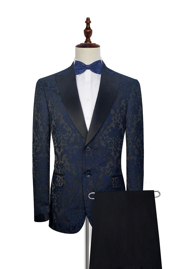 Ballbella has various cheap mens suits for prom, wedding or business. Shop this Dark Navy Jacquard Marriage Suits, Black Silk Peak Lapel Mens Suits for Weddings with free shipping and rush delivery. Special offers are offered to this Dark Navy Single Breasted Peaked Lapel Two-piece mens suits.