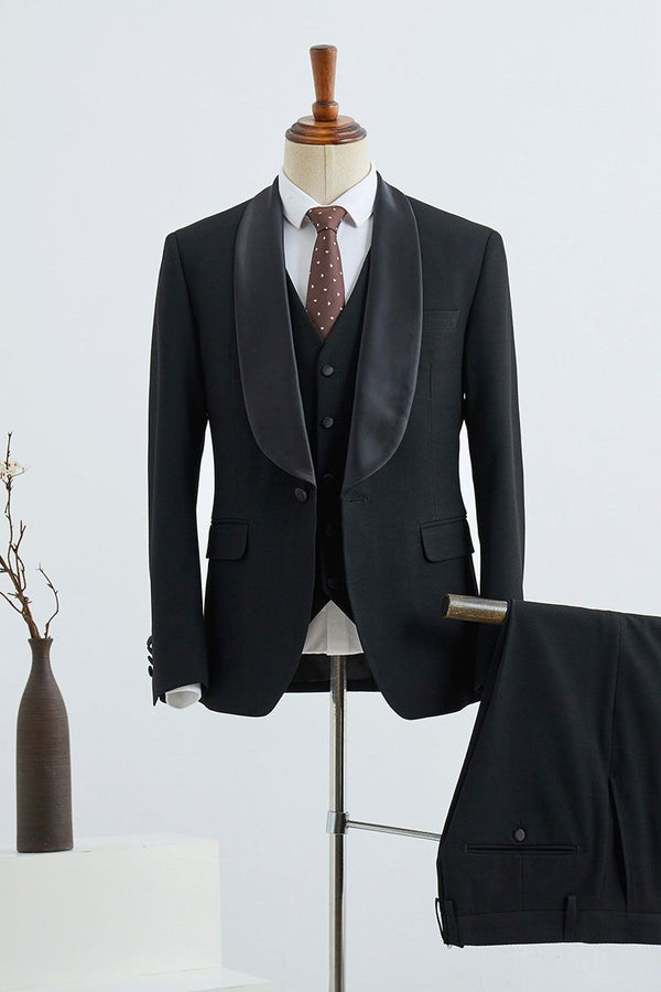 Decent Three-pieces Slim Fit Custom Wedding Suit For Grooms-Ballbella