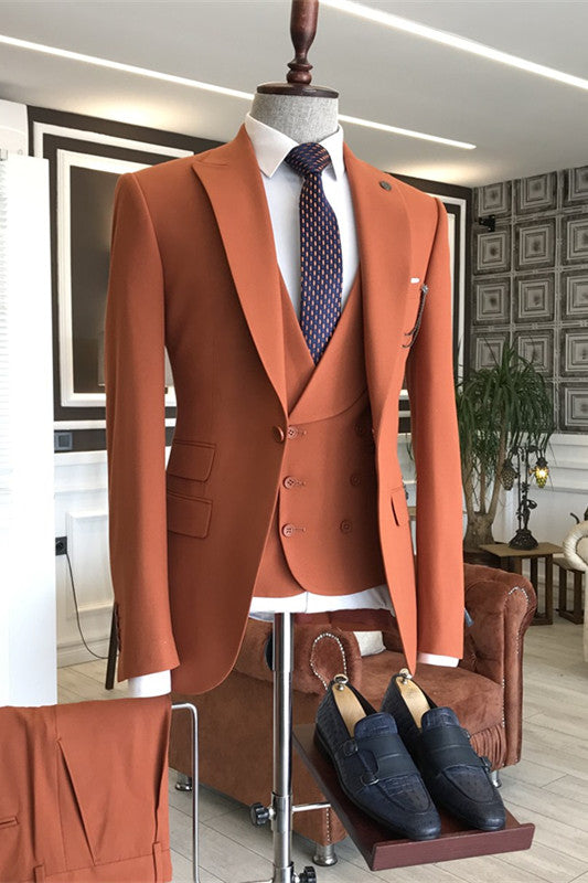Designer Slim Fit Bespoke Peaked Lapel Men's Suits
