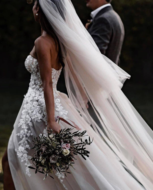 Designer Sweetheart Boho Chic Princess Tulle Lace Wedding Dress-Ballbella