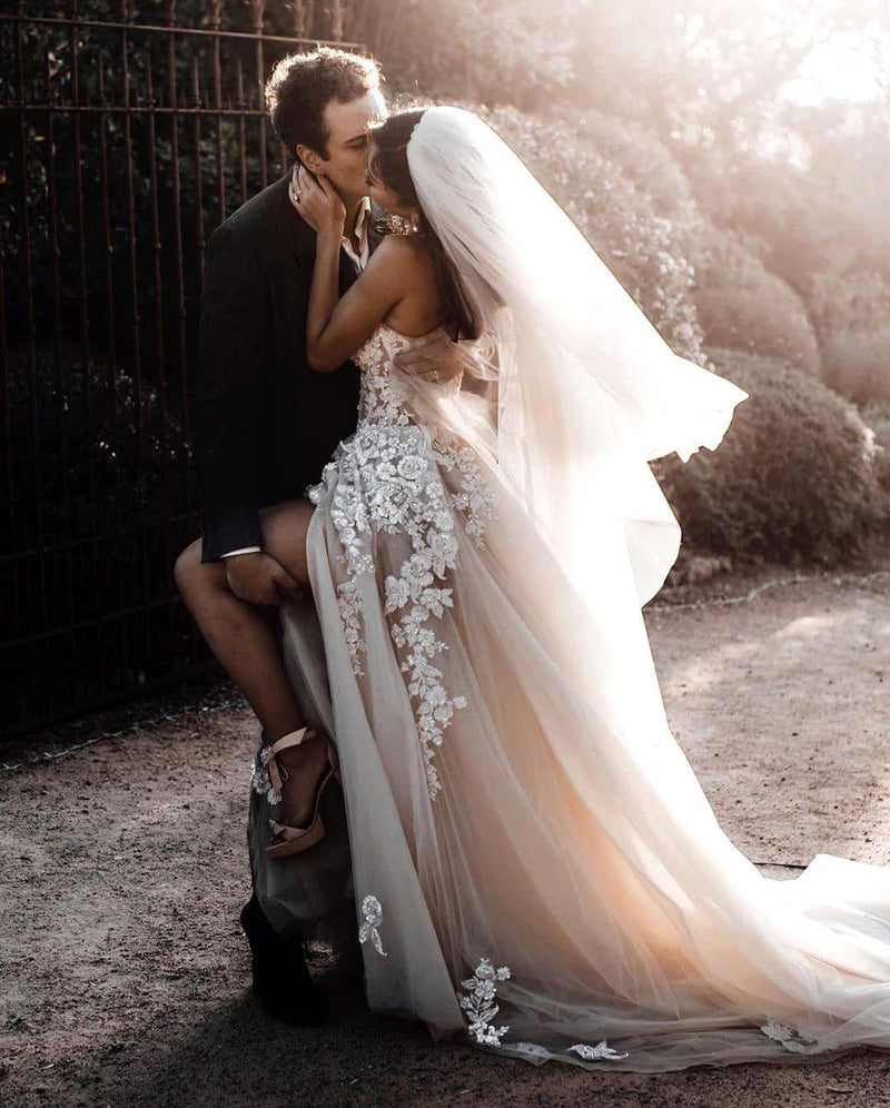 Designer Sweetheart Boho Chic Princess Tulle Lace Wedding Dress Ballbella Designer Sweetheart Boho Chic Princess Tulle Lace Wedding Dress Ballbella