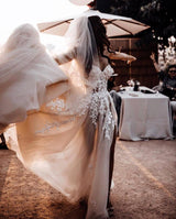 Designer Sweetheart Boho Chic Princess Tulle Lace Wedding Dress-Ballbella