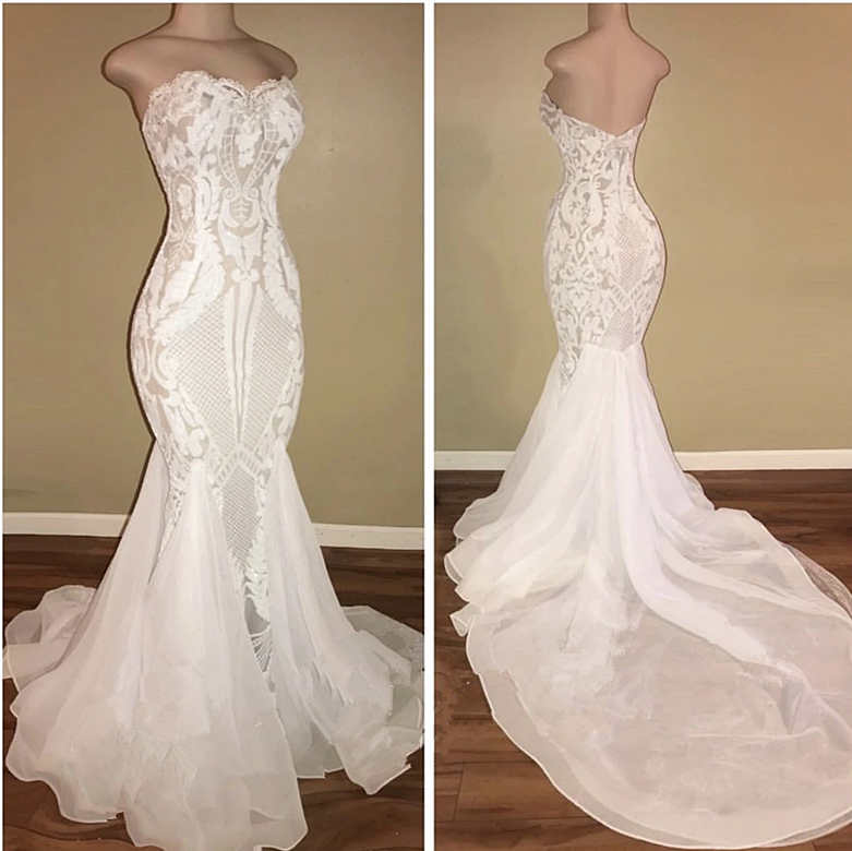 Any idea of dress for your big day? Ballbella custom made you this Different Sweetheart Mermaid White Summer Wedding Dresses at reasonable price, fast delivery worldwide.