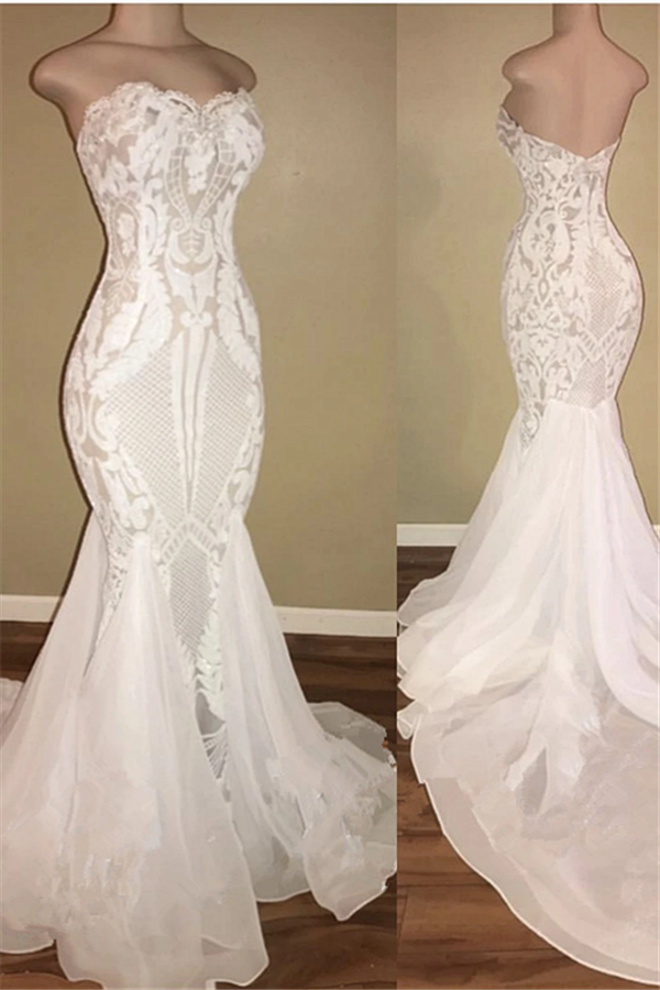Any idea of dress for your big day? Ballbella custom made you this Different Sweetheart Mermaid White Summer Wedding Dresses at reasonable price, fast delivery worldwide.