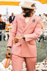 Double Breasted Peaked Lapel Men's Prom Suits-Ballbella