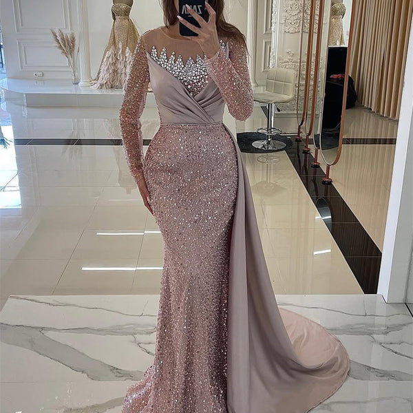 fitted lace wedding dress Elizabeth K GL1536 Prom Dress - Dark Rose main image 0