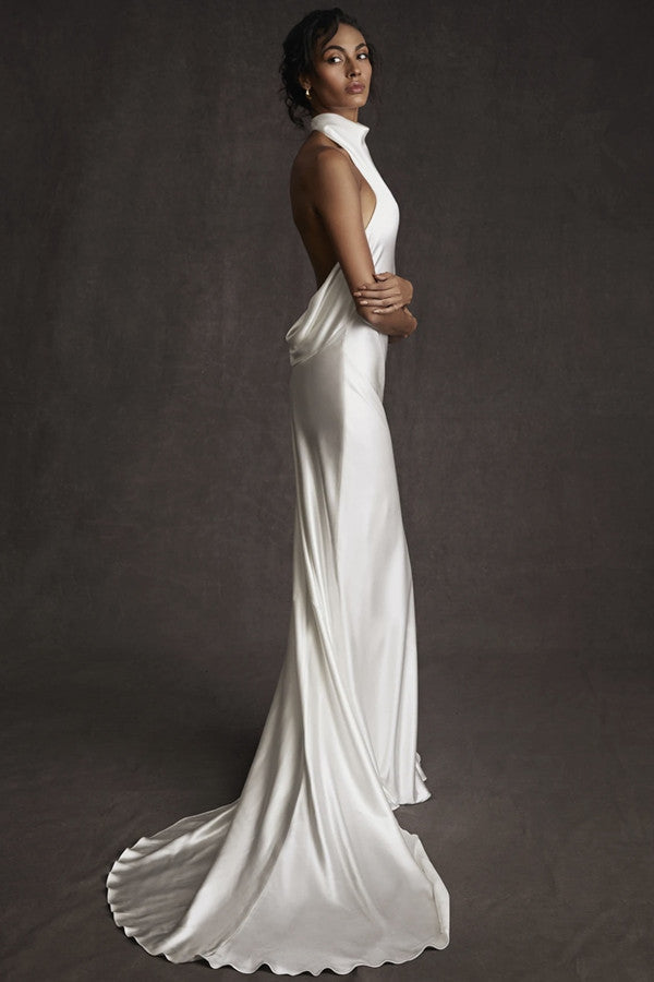 High neck backless wedding dress 60 photos - Astyledwedding.com