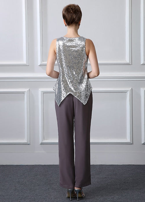 elegant Casual Vintage Long Sleeves Jewel Mother's suit-Ballbella