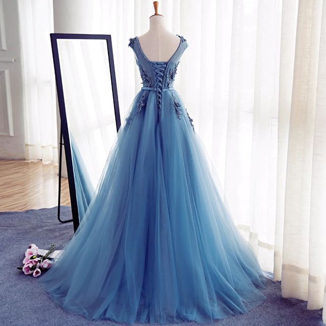 Buy high quality discount Elegant dresses from  Ballbella. Elegant Illusion Sleeveless Lace Appliques A-line Lace-up Prom Dress. Shipping worldwide,  custom made all sizes & colors. SHOP NOW.