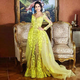 Ballbella offers Elegant Lace Long Sleevess Sweetheart Party Dresses With Detachable Skirt Yellow Tulle Evening Gowns at cheap prices from Tulle, Lace to Two Pieces Floor-length. They are Gorgeous yet affordable Long Sleevess Prom Dresses. You will become the most shining star with the dress on.