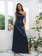 Elegant One Shoulder Sleeveless Bridesmaid Dresses-Ballbella