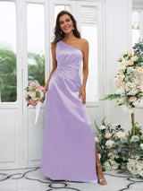 Elegant One Shoulder Sleeveless Bridesmaid Dresses-Ballbella