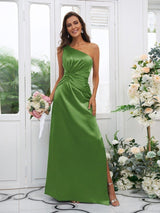 Elegant One Shoulder Sleeveless Bridesmaid Dresses-Ballbella