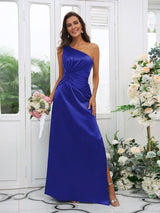Elegant One Shoulder Sleeveless Bridesmaid Dresses-Ballbella