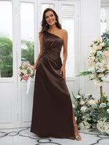 Elegant One Shoulder Sleeveless Bridesmaid Dresses-Ballbella