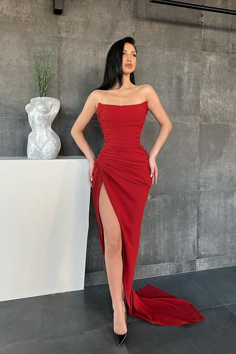 Elegant Sweetheart Mermaid Prom Dress Online with High Split Elegant Sweetheart Mermaid Prom Dress Online with High Split