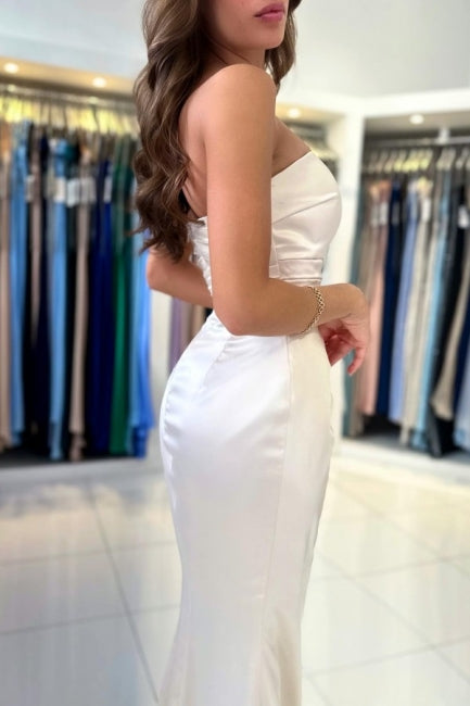 Elegant sweetheart Sleeveless Prom Dresses Front Split Long-Ballbella
