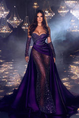 Elegant Sweetheart Sleeveless Prom Dresses With Ruffles Long-Ballbella