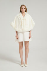 Elegant White Mink Cashmere Outerwear Winter Wedding Wraps-Ballbella