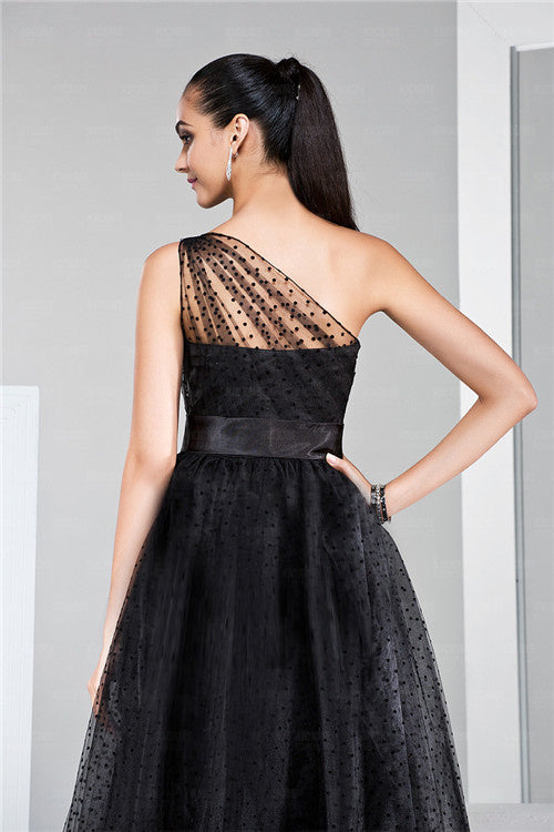 Empire asymmetrical ankle length modest backless mother's dress-Ballbella