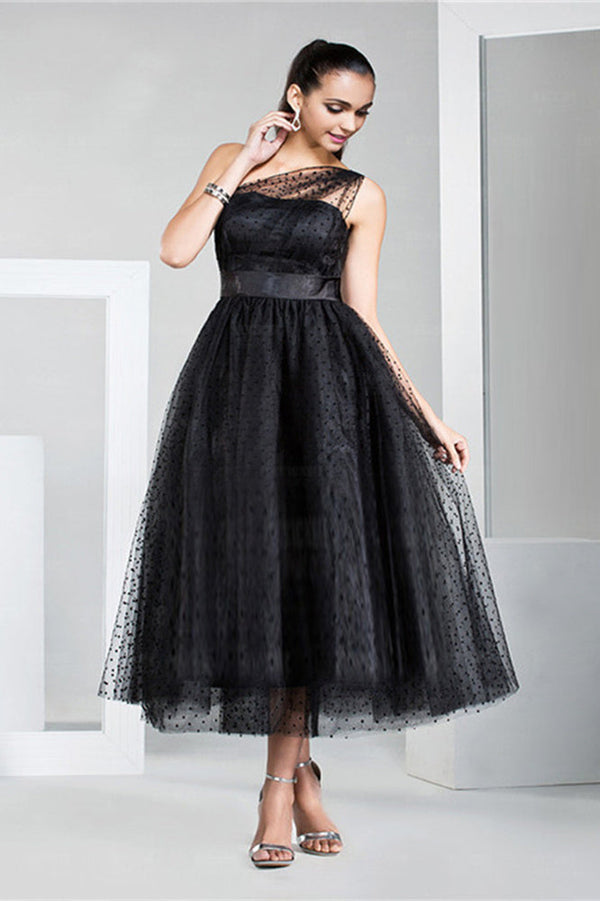 Empire asymmetrical ankle length modest backless mother's dress-Ballbella