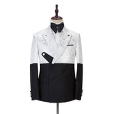 Buy Fashion Black and White Jacquard Peaked Lapel Men Suits Online for men from Ballbella. Huge collection of Peaked Lapel Double Breasted Men Suit sets at low offer price &amp; discounts, free shipping &amp; made. Order Now.