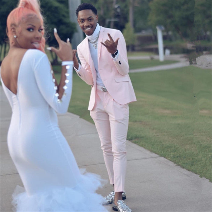 Fashion Pink Slim Fit Prom Men Suit Fashion Pink Slim Fit Prom Men Suit
