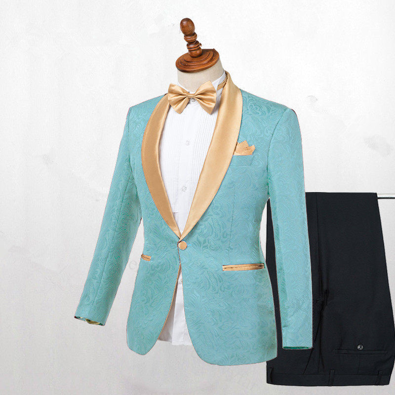 Fashion Shawl Lapel One Button Wedding Suits Online-Ballbella