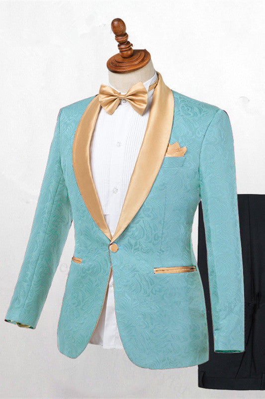 Fashion Shawl Lapel One Button Wedding Suits Online-Ballbella