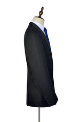 Ballbella has various Custom design mens suits for prom, wedding or business. Shop this Fashion Small Check Pattern Jacquard Wedding Suits for Groom, Black Mens Marriage Suits with free shipping and rush delivery. Special offers are offered to this Black Single Breasted Shawl Lapel Two-piece mens suits.