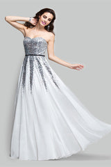 Floor Length A-line sweetheart sequined sleeveless mother's dress-Ballbella