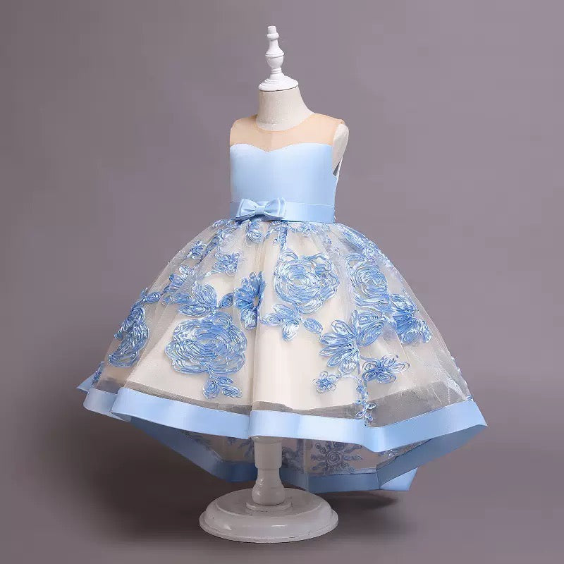 Lace High Low Kids Formal Asymmetrical Little Girls Social Party Dress
