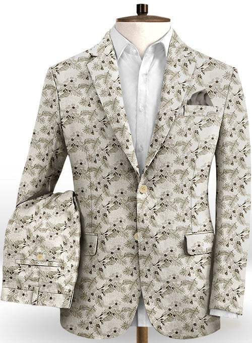 Glamorous Flower Printed Men Suits Online Two Pieces Prom Outfits Tuxedo-Ballbella