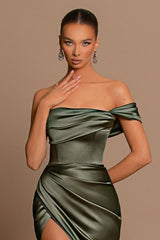 Glamorous Off-the-Shoulder Prom Dress Mermaid Long With Split-Ballbella