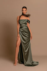 Glamorous Off-the-Shoulder Prom Dress Mermaid Long With Split-Ballbella