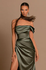Glamorous Off-the-Shoulder Prom Dress Mermaid Long With Split-Ballbella