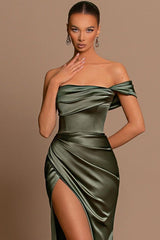 Glamorous Off-the-Shoulder Prom Dress Mermaid Long With Split-Ballbella