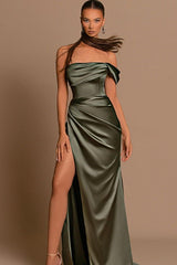 Glamorous Off-the-Shoulder Prom Dress Mermaid Long With Split-Ballbella